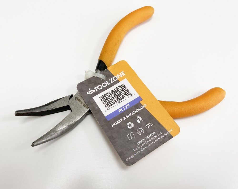 MINI BENT NOSE PLIER SPRING LOADED FOAM HANDLES - TOOLZONE KDPPL179