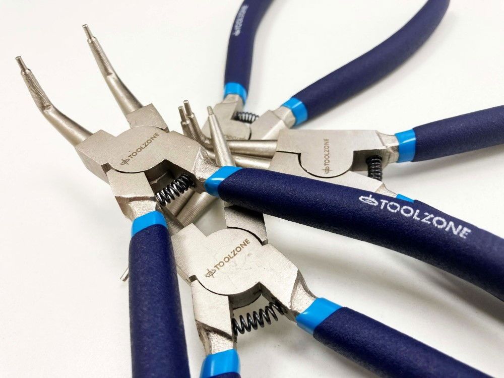 CIRCLIP PLIER SET 4PC 7" CRV 6150 DROP FORGED STEEL - TOOLZONE KDPPL138