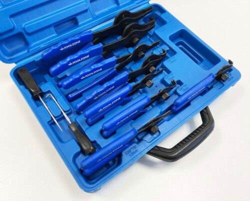 CIRCLIP PLIER SET 11PC HEAT TREATED STEEL WITH STORAGE CASE – TOOLZONE KDPPL136