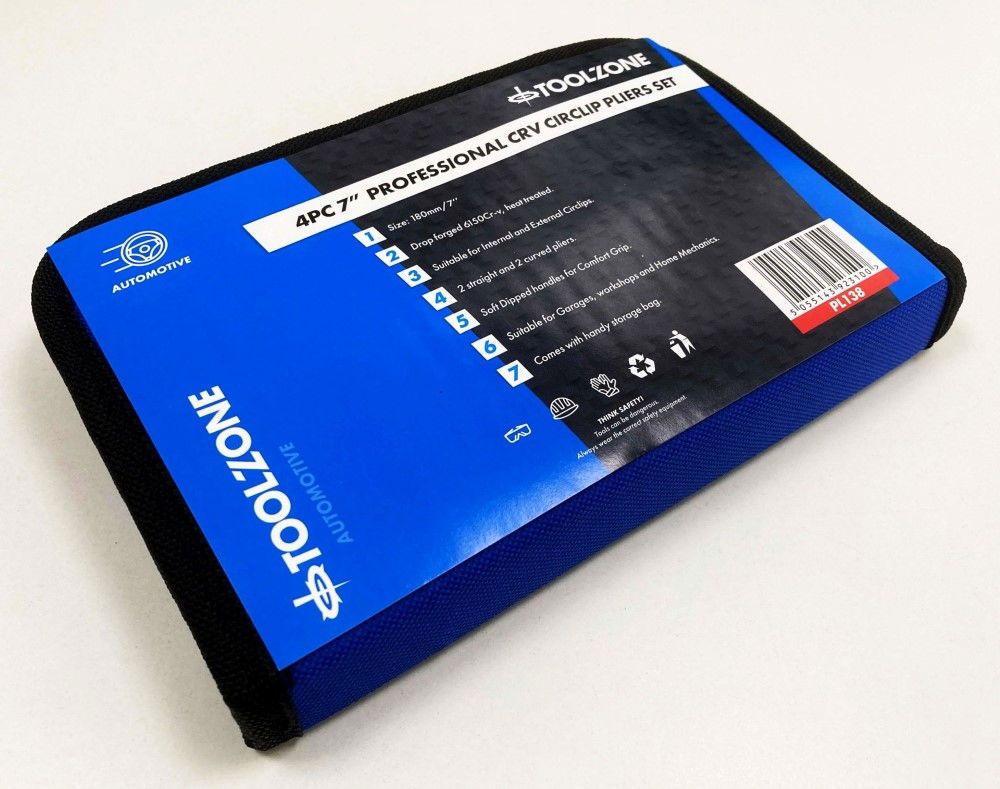 CIRCLIP PLIER SET 4PC 7" CRV 6150 DROP FORGED STEEL - TOOLZONE KDPPL138 - Image 7