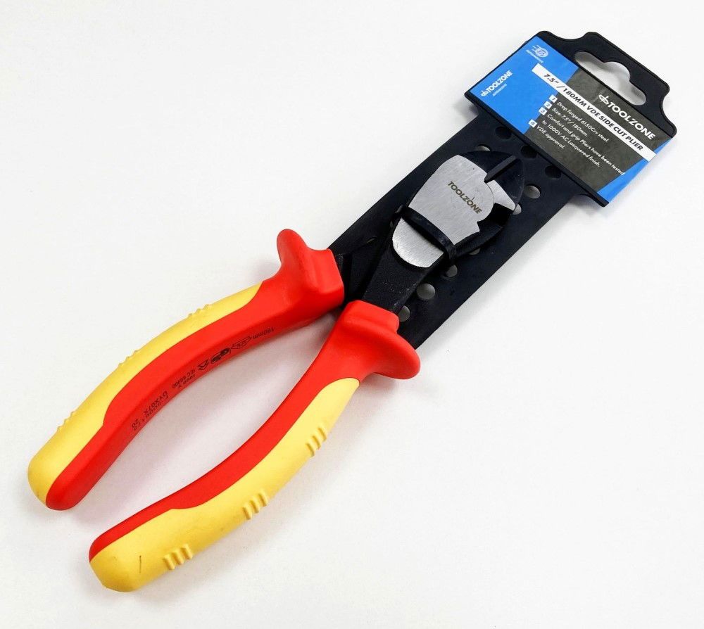 SIDE CUTTER PLIER VDE 7 1/2" 6150 CRV STEEL 1000V - TOOLZONE KDPPL135 - Image 4