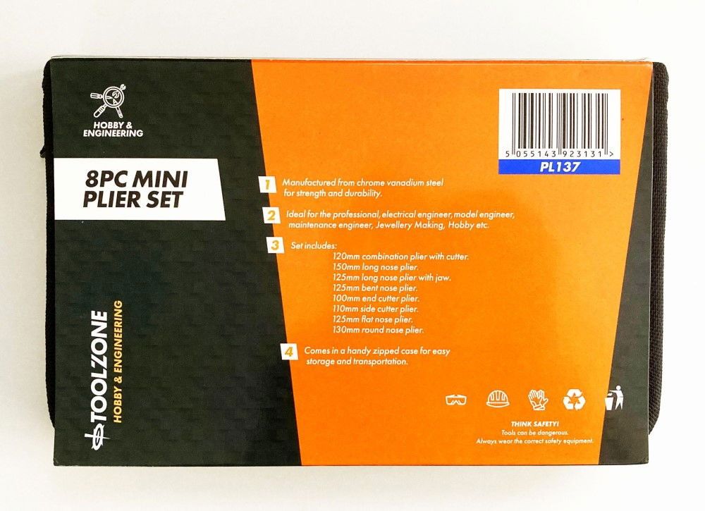 MINI PLIER SET ASSORTED 8PC CHROME VANADIUM STEEL - TOOLZONE KDPPL137 - Image 8