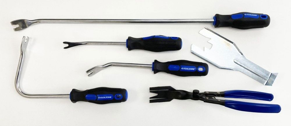AUTO UPHOLSTERY TOOL SET 6pc WITH REMOVERS AND TRIM CLIP PLIER - TOOLZONE KDPAU380 - Image 2