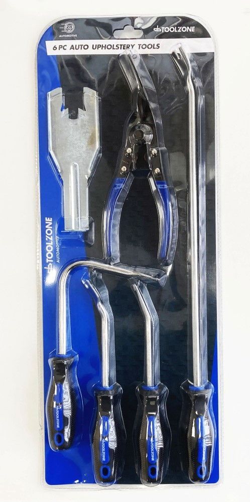 AUTO UPHOLSTERY TOOL SET 6pc WITH REMOVERS AND TRIM CLIP PLIER - TOOLZONE KDPAU380 - Image 3