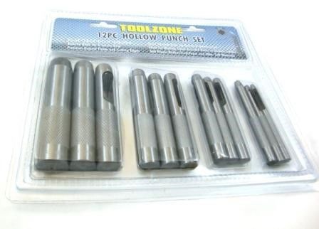 HOLLOW PUNCH SET 12PC 3mm TO 19mm HIGH CARBON STEEL – TOOLZONE KDPPN104
