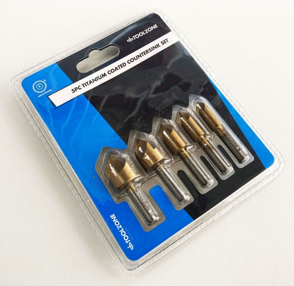 COUNTERSINK SET 5PC 8-19mm CARBON STEEL TITANIUM COATED - TOOLZONE KDPWW208 - Image 3