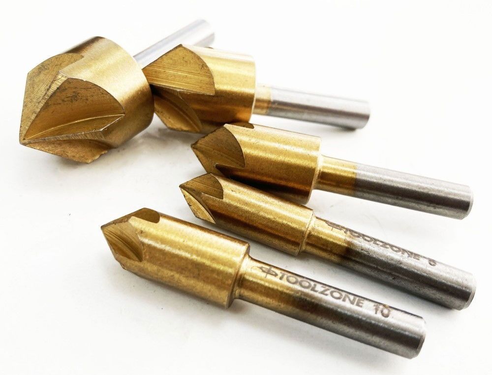 COUNTERSINK SET 5PC 8-19mm CARBON STEEL TITANIUM COATED - TOOLZONE KDPWW208 - Image 4