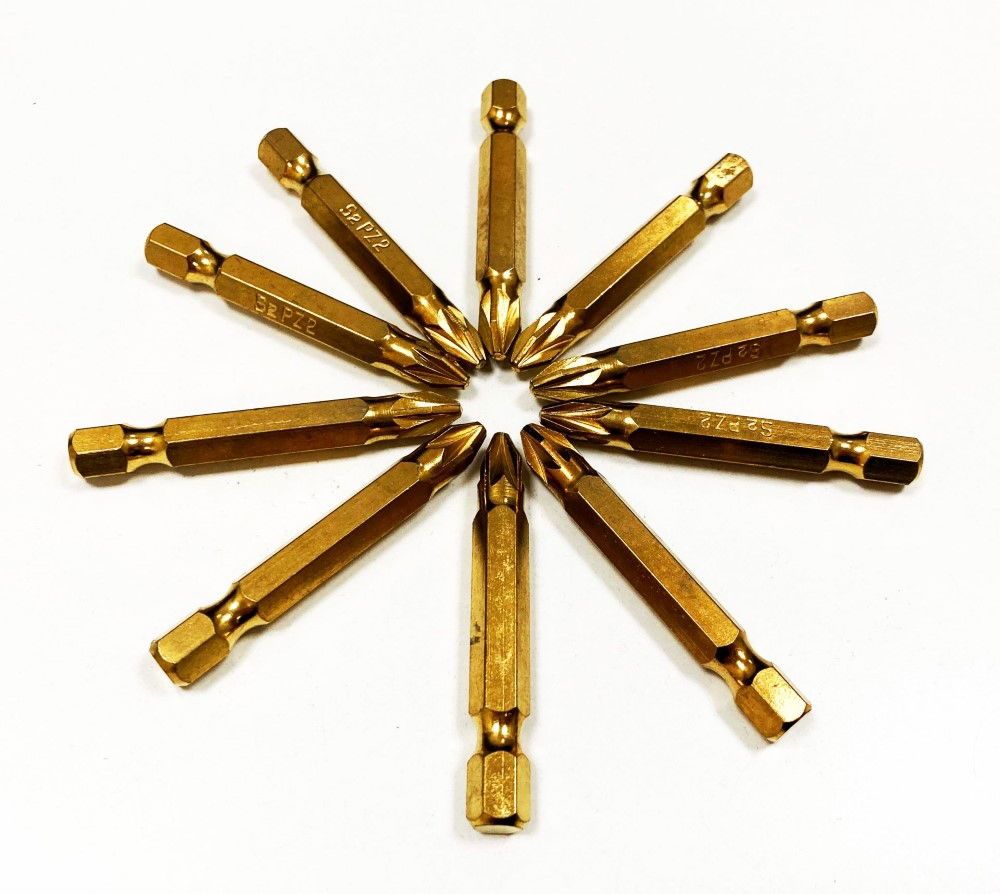 POZI POWER BITS 10PC PZ2 S2 50mm 1/4" HEX - TOOLZONE KDPSD281 - Image 2