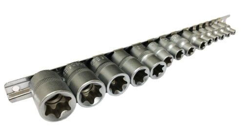 FEMALE STAR SOCKET SET 14PC CRV 1/4″ 3/8″ 1/2″ DRIVE E4-E24 – TOOLZONE KDPSD279