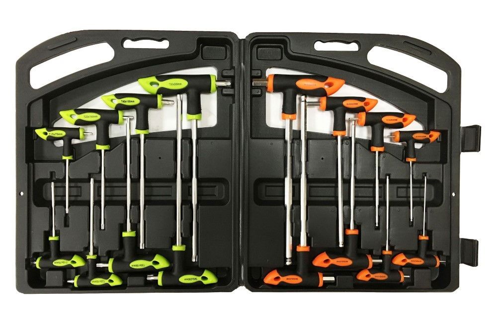 T HANDLE HEX AND STAR SCREWDRIVER SET 16PC CRV - TOOLZONE KDPSD305 - Image 5