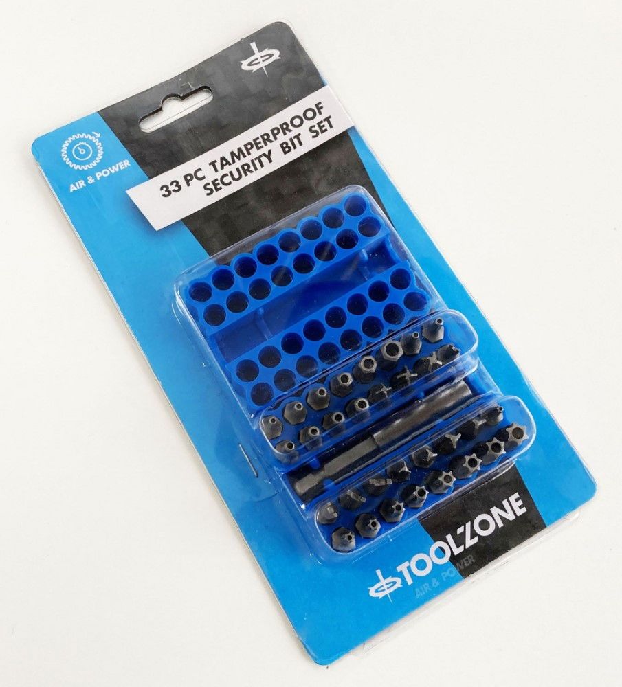 SECURITY BIT SET CRV 33PC WITH HOLDER STAR T8-T40 HEX 2-6mm IMPERIAL SPANNER TRI-WING TORQ - TOOLZONE KDPSD237 - Image 2