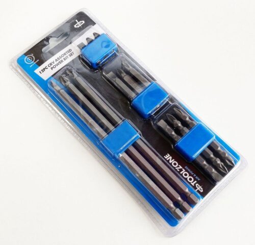 POWER BIT SET ASSORTED 12PC PH2 PZ2 6mm LENGTHS 150mm 65mm 50mm 25mm – TOOLZONE KDPSD230