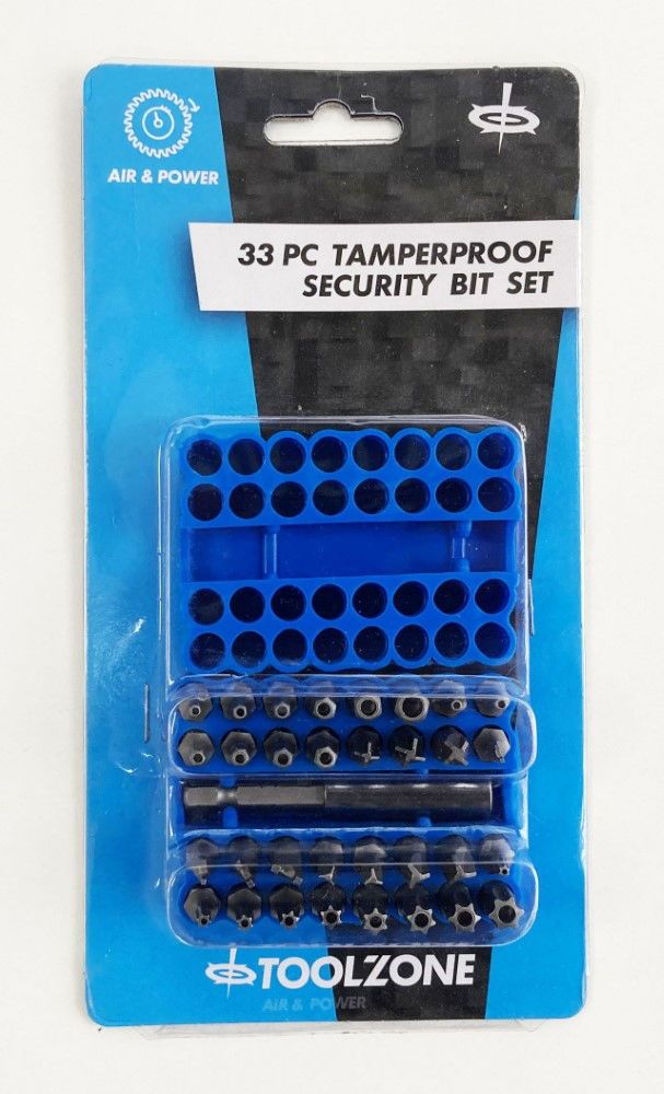SECURITY BIT SET CRV 33PC WITH HOLDER STAR T8-T40 HEX 2-6mm IMPERIAL SPANNER TRI-WING TORQ - TOOLZONE KDPSD237 - Image 5