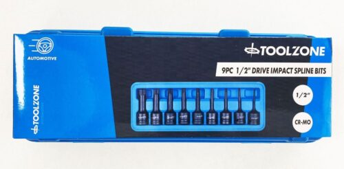 IMPACT SPLINE BIT SET 9PC M4-M16 1/2″ DRIVE – TOOLZONE KDPSD070