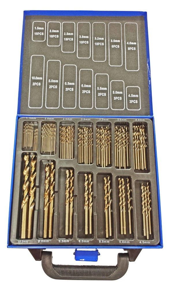 COBALT DRILL BIT SET 99PC 1.5-10mm M35 HSS - TOOLZONE KDPDR397