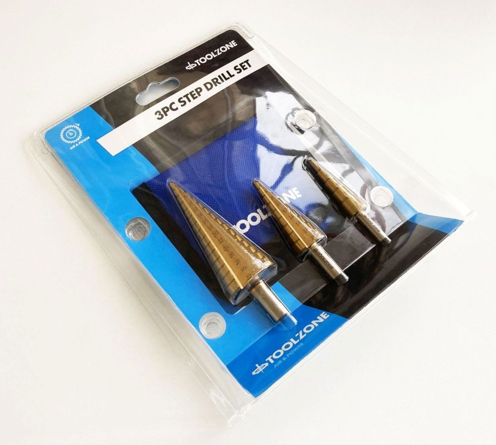 HSS STEP DRILL SET 3PC 4-32mm TITANIUM COATED - TOOLZONE KDPDR387 - Image 3