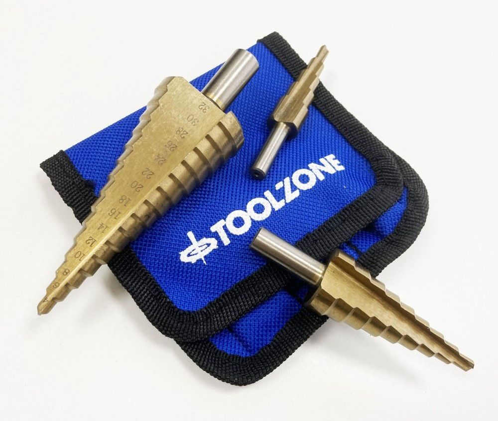 HSS STEP DRILL SET 3PC 4-32mm TITANIUM COATED - TOOLZONE KDPDR387 - Image 5