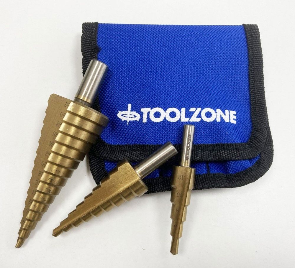 HSS STEP DRILL SET 3PC 4-32mm TITANIUM COATED - TOOLZONE KDPDR387 - Image 6