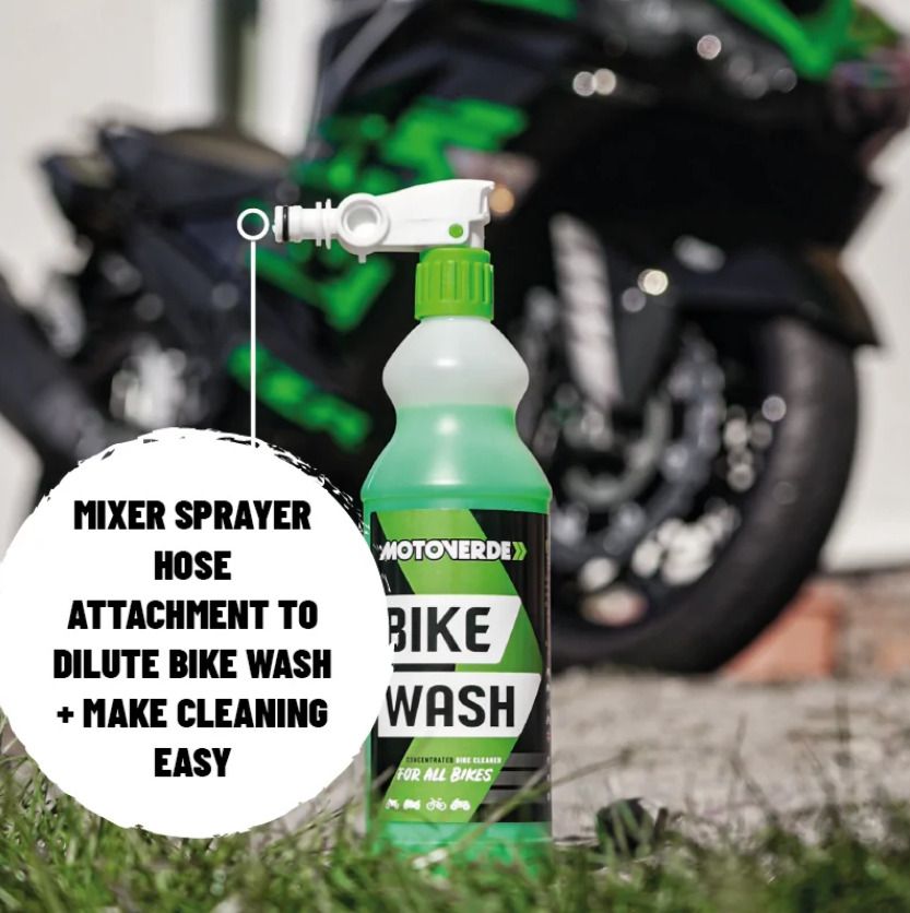 1L Motoverde Concentrated Bike Wash Cleaner Spray + Hose Pipe Mixer Sprayer - Image 3