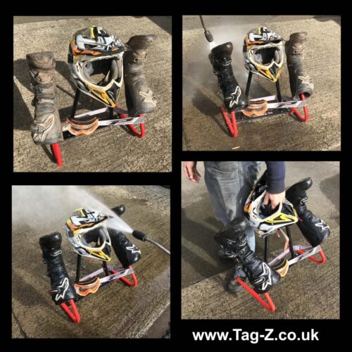 TAG-Z H/D JET WASH STAND BLUE, BOOT HELMET GOGGLE WASH STAND, (FLAT PACKED IN TAG-Z BOX)