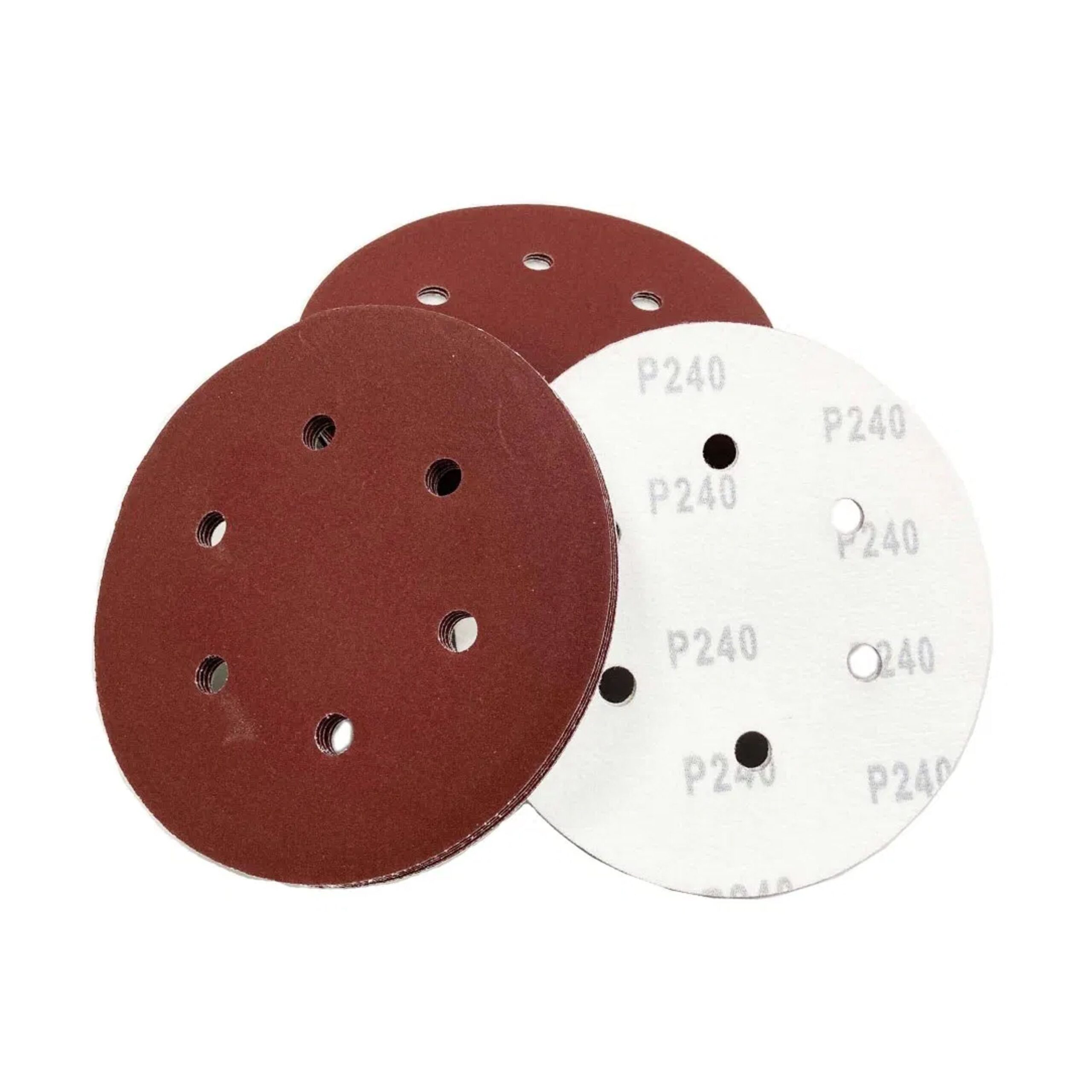 SANDING PADS HOOK AND LOOP 50 PIECES 150mm 40 80 120 180 240 GRIT - TOOLZONE KDPAB164