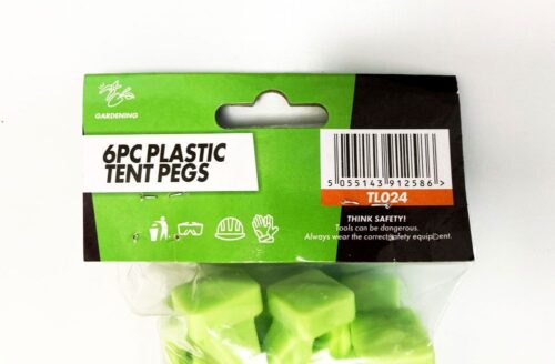 PLASTIC TENT PEG SET 225mm PACK OF 6 – TOOLZONE KDPTL024