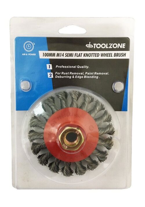 SEMI FLAT WIRE WHEEL PROFESSIONAL M14 100mm – TOOLZONE KDPWB006