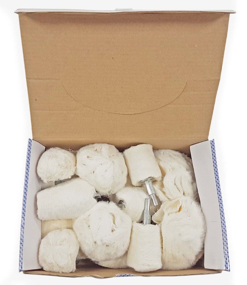 BUFF SET ASSORTED CLOTH 14PC 1/4" SHANK COTTON FOR DRILLS - TOOLZONE KDPPW164 - Image 2