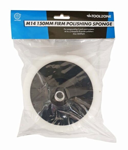 POLISHING SPONGE FIRM 150 x 50mm M14 THREAD – TOOLZONE KDPPW162