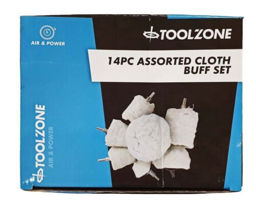 BUFF SET ASSORTED CLOTH 14PC 1/4″ SHANK COTTON FOR DRILLS – TOOLZONE KDPPW164