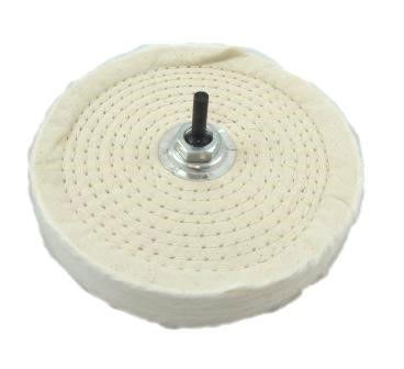 BUFFING MOP 6" COTTON CALICO 80 LAYERS WITH ARBOUR AND FLANGES - TOOLZONE KDPPW065 - Image 3