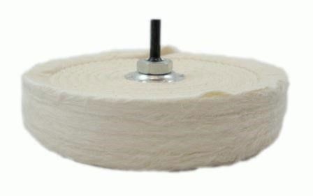 BUFFING MOP 6" COTTON CALICO 80 LAYERS WITH ARBOUR AND FLANGES - TOOLZONE KDPPW065 - Image 6