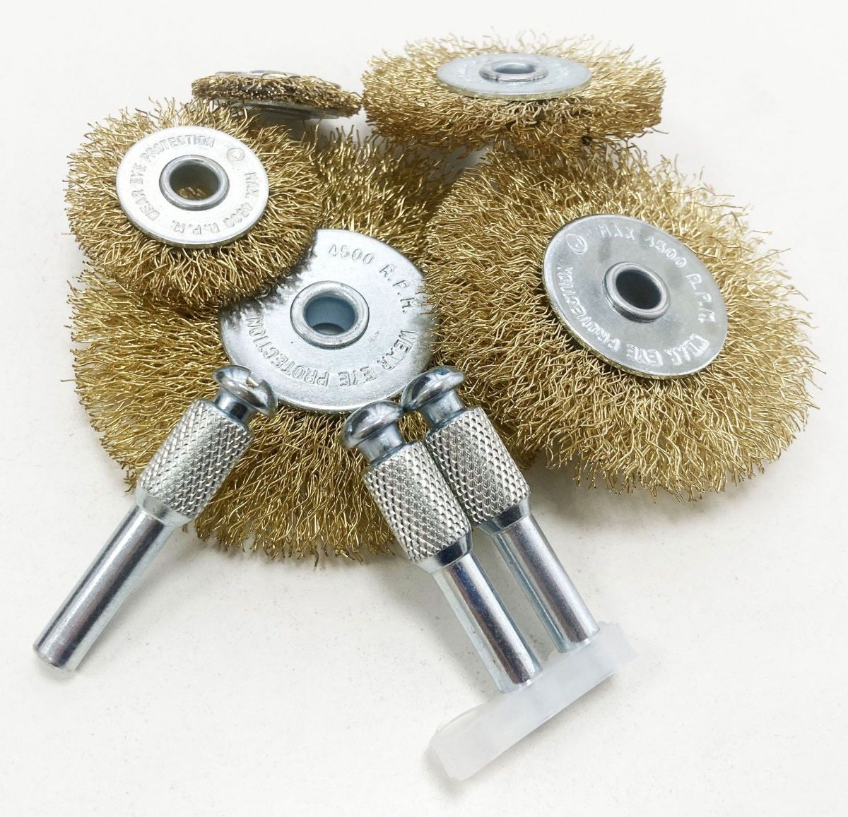 FLAT WIRE WHEEL SET FOR DRILL 5PC 25-75mm 1/4" SHANK - TOOLZONE KDPDR171 - Image 2