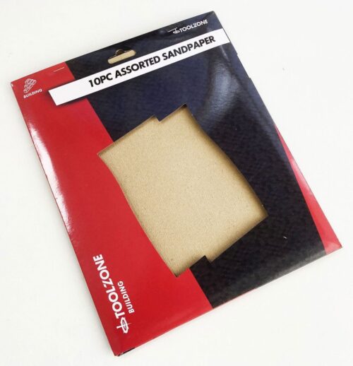 SANDPAPER ASSORTED 10PC 230 x 280mm 40/60/80/120/150 GRIT – TOOLZONE KDPDC070