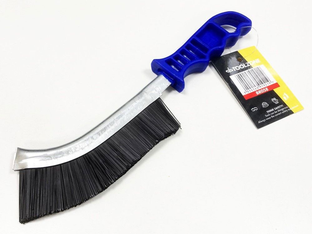 CURVED BRUSH HARD PVC BRISTLE PLASTIC HANDLE - TOOLZONE KDPBR058 - Image 2