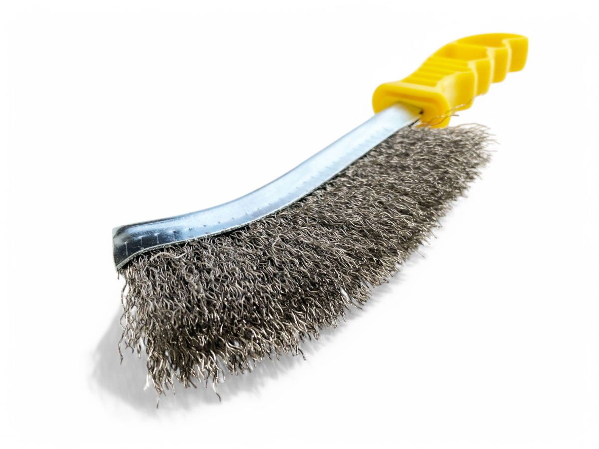 CURVED BRUSH STAINLESS STEEL BRISTLE PLASTIC HANDLE - TOOLZONE KDPBR059 - Image 4