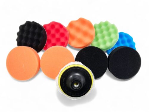 BUFFING AND POLISHING KIT 12 PIECES 115mm WITH HOOK AND LOOP ADAPTOR – TOOLZONE KDPAB172