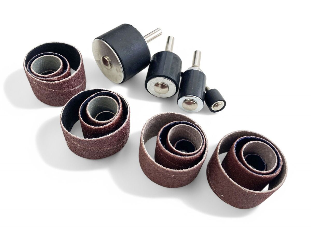 DRUM SANDING KIT 20 PIECES 0.5" 0.75" 1.0" 1.25" 80 120 GRIT - TOOLZONE KDPAB144 - Image 3