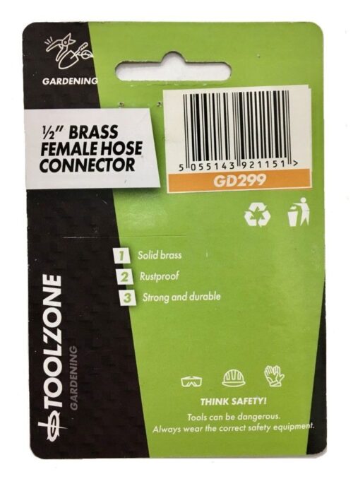 HOSE CONNECTOR FEMALE SOLID BRASS – TOOLZONE KDPGD299