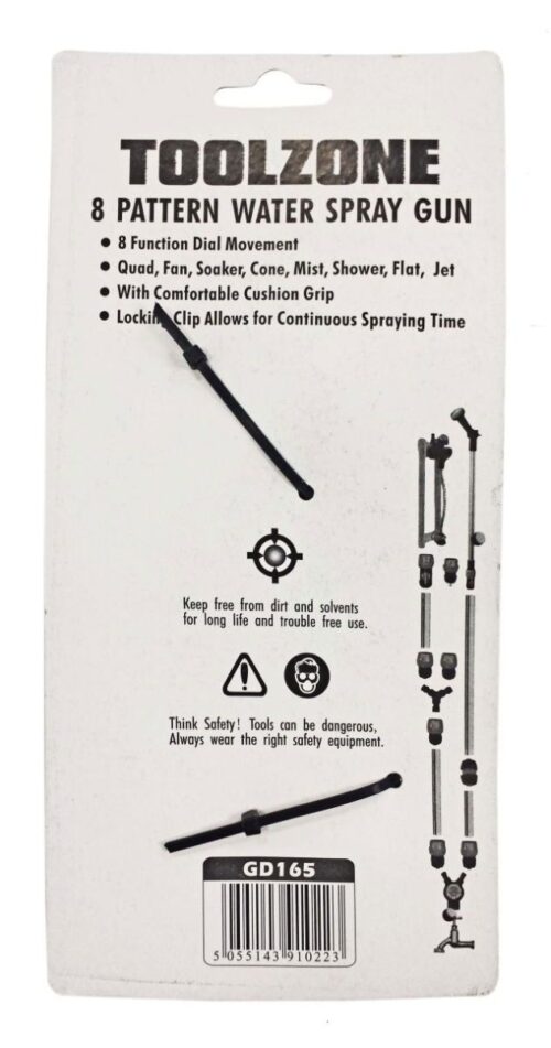 WATER SPRAY GUN 8 PATTERN – TOOLZONE KDPGD165