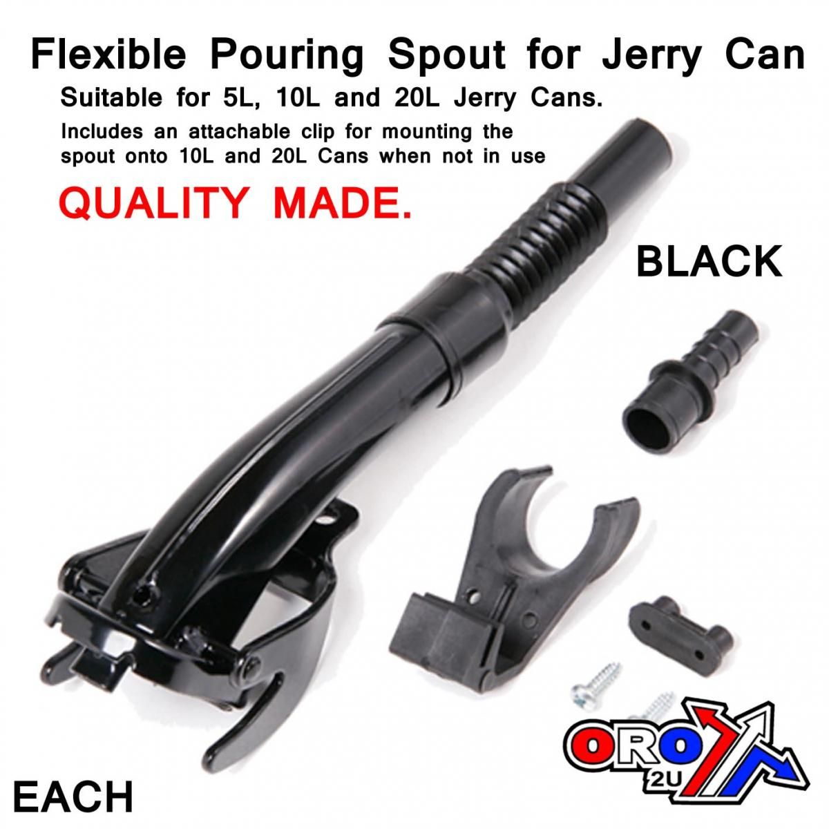 QUICKFILL SPOUT FOR JERRY CAN, QUALITY MADE / EACH / BLACK, JC00FSB, FUEL CAN - Image 2