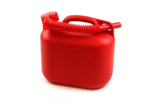 5L FUEL CAN WITH SPOUT RED, HUN5-REDST 5 Litre Plastic Fuel Can Red, JERRY CAN