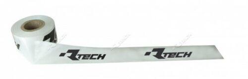 TRACK MARKER TAPE 120 MT – 1 KG WHITE + BLACK, TRACK TAPE WHITE & BLACK RTECH LOGO