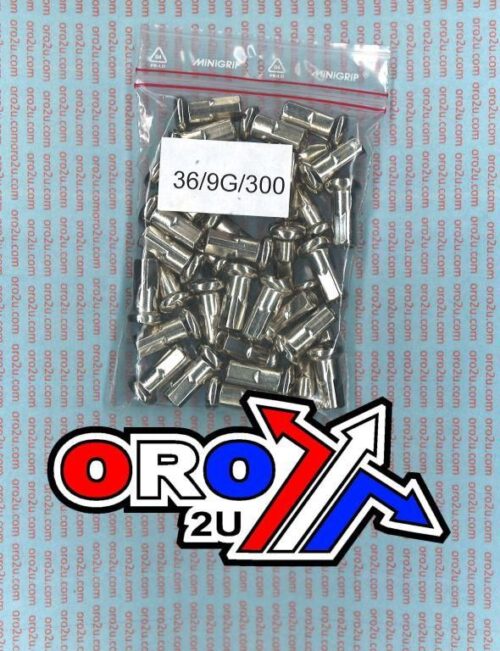 SPOKE NIPPLES 9G/300 SILVER