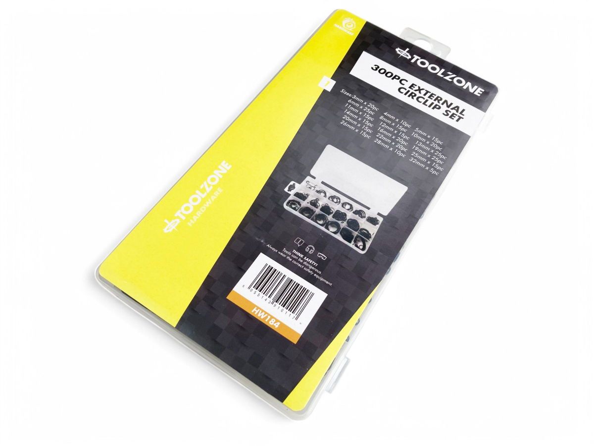 EXTERNAL CIRCLIP ASSORTMENT 300pc IN STORAGE BOX - TOOLZONE KDPHW184 - Image 2