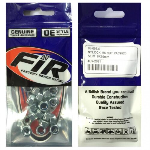 NYLOCK M6 NUT PACK OF 20, SLIM 6X10mm