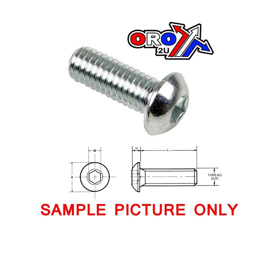 M6x16 BUTTON HEAD BOLT SS A2, STAINLESS STEEL