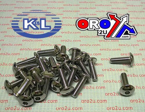 CHROME ALLEN OVAL HEAD 6×20, SUZUKI 4mm Key 33-7869, ROAD TOOLS