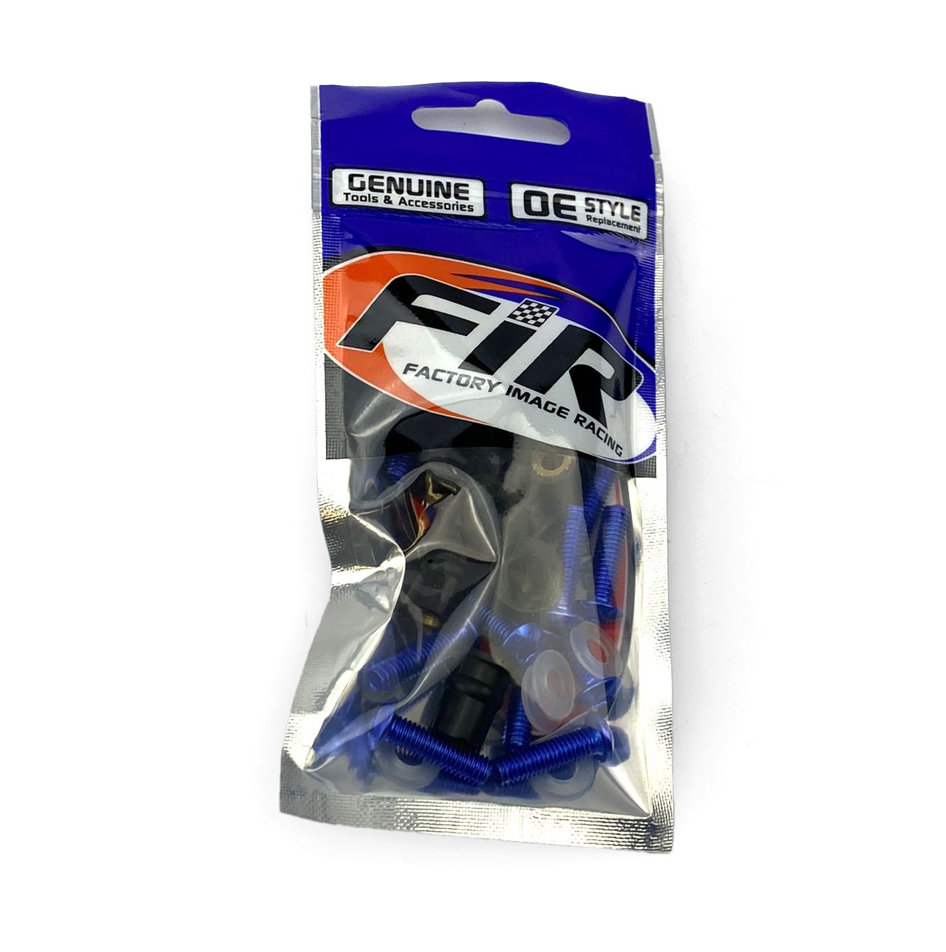 WINDSHIELD BOLT KIT BLUE M5 X 16mm (PACK OF 10) INCLUDES WASHERS AND WELL NUTS - Image 2