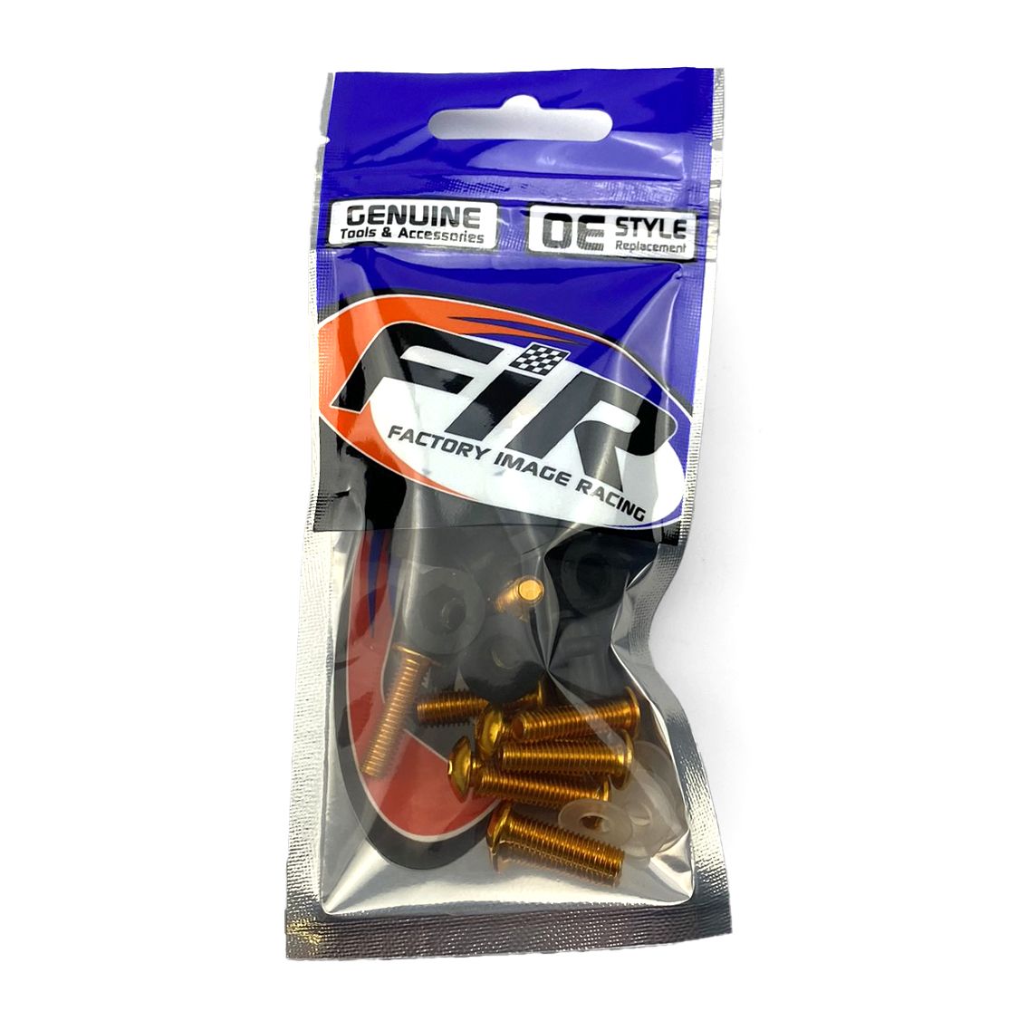 WINDSHIELD BOLT KIT GOLD M5 X 16mm (PACK OF 10) INCLUDES WASHERS AND WELL NUTS